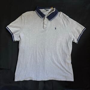 Polo Ralph Lauren Men’s XXL Gray Classic Fit Polo Shirt White Short Sleeve